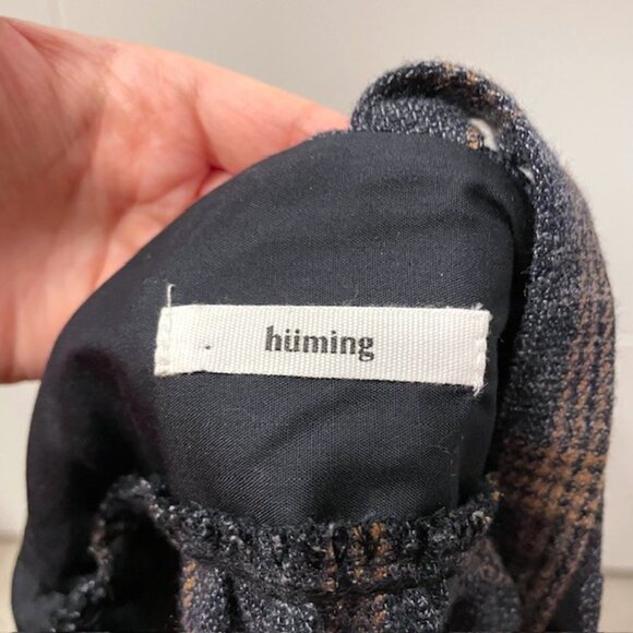 NWOT Hüming Plaid Babydoll Peplum Cropped Tank Top Dark Academia - Picture 10 of 12